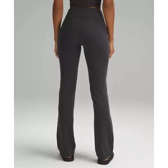 Lululemon Brushed Softstreme Ribbed Zip-Flared Pant 32.5" - Women’s 12 Grey - Picture 2 of 14